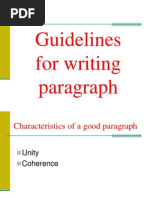 Guidelines For Writing Paragraph