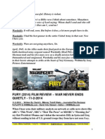 Fury Film Review - War Never Ends Quietly - FuTurXTV & HHBMedia.com - Hiphobattle.com - 11-2-2014