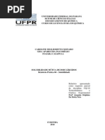 Relatório Solubilidade
