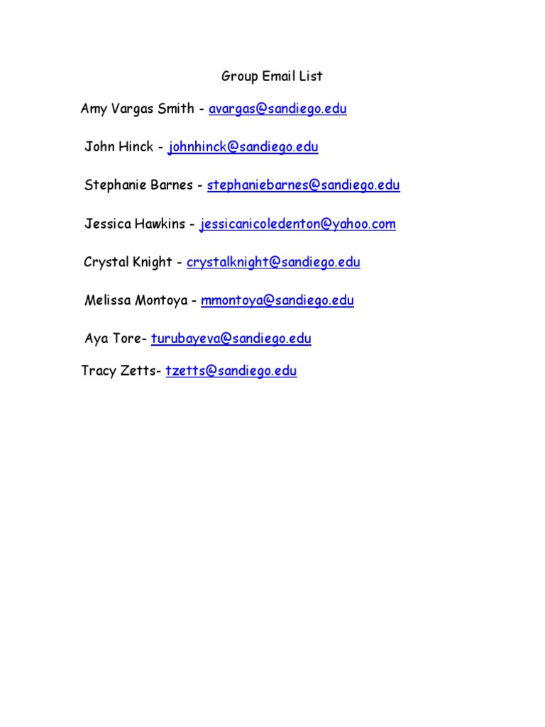 Group Email List | PDF