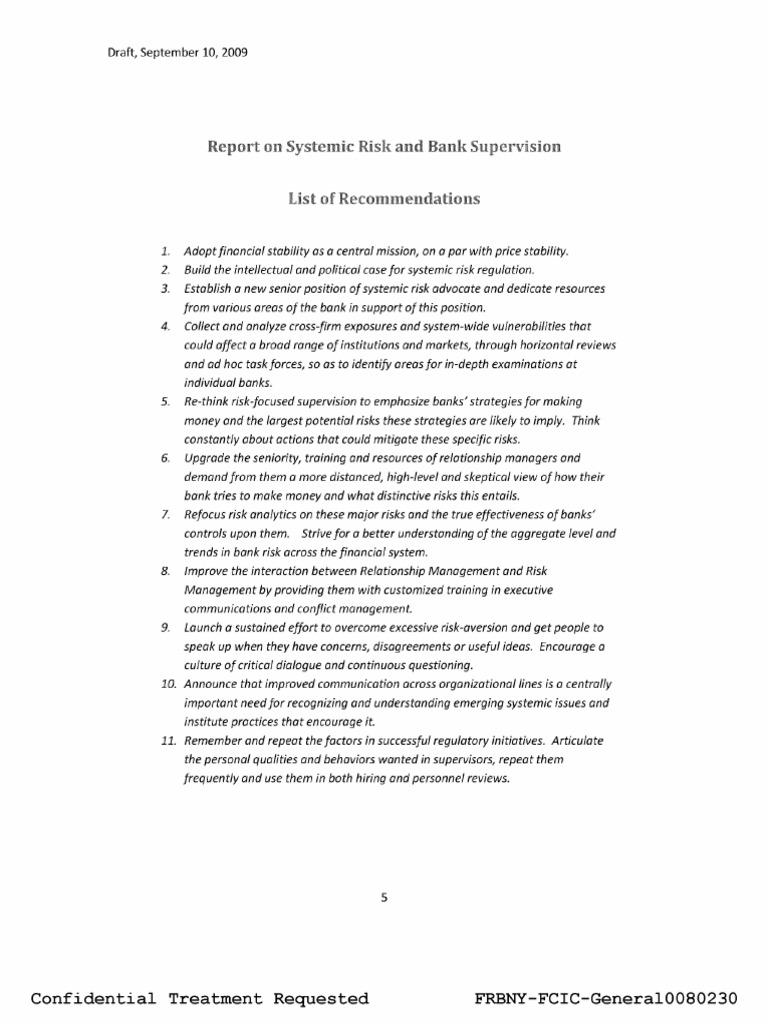Systemic Risk Regulation Recommendations | PDF | Systemic Risk | Risk