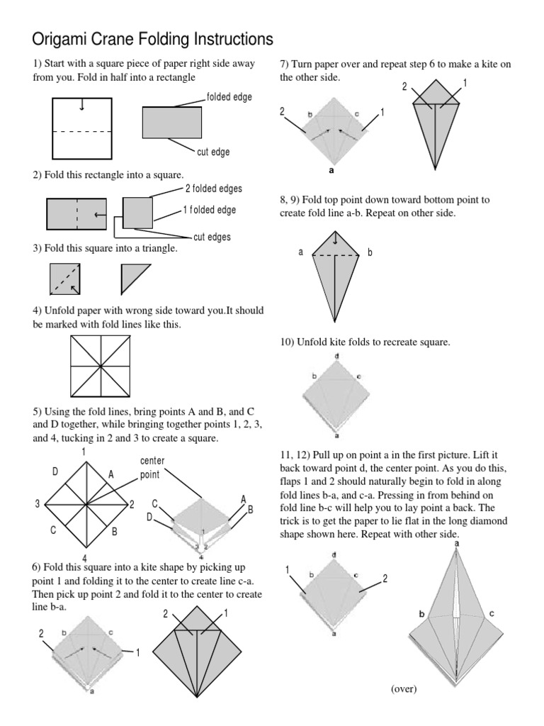 Crane Folding Directions | PDF | Leisure | Teaching Mathematics