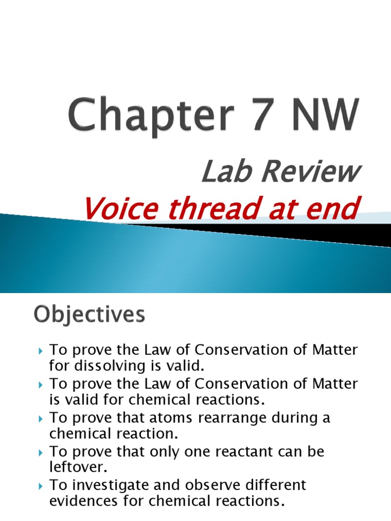Lab 7 Plus Voice Thread | PDF | Chemical Reactions | Chemical Compounds