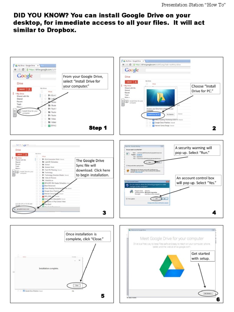 Install Google Drive on Desktop Guide | PDF | Computers