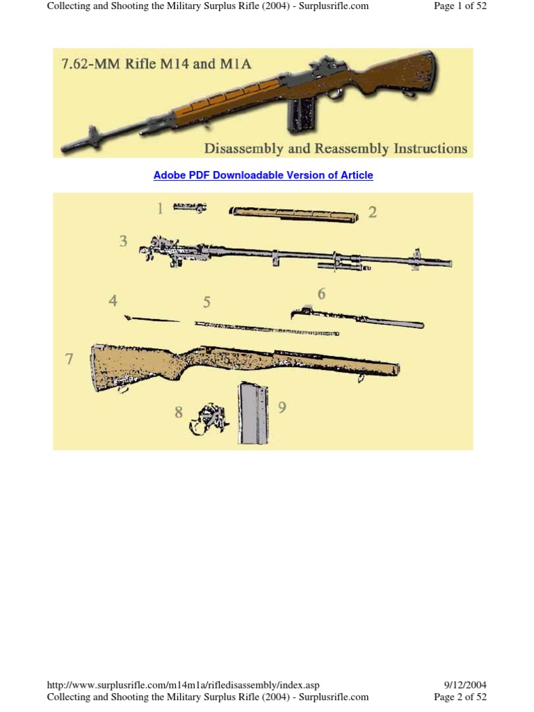 M14 Rifle Parts and Disassembly Guide | PDF | Gun Barrel | Nut (Hardware)