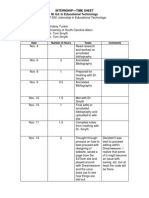 Internship - Time Sheet M. Ed. in Educational Technology