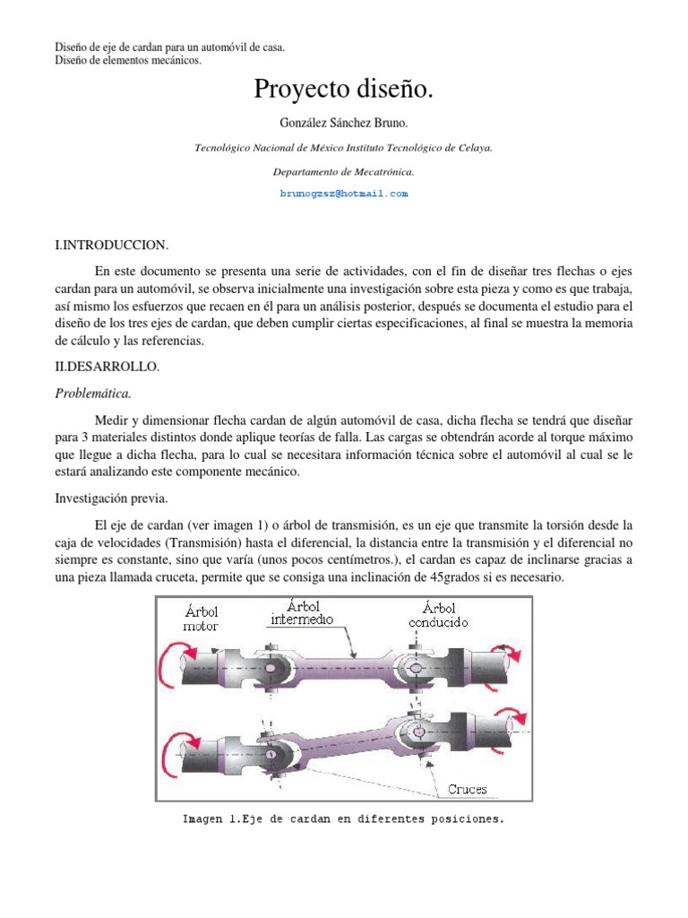 Flecha Cardan | PDF | Esfuerzo de torsión | Transmisión (Mecánica)