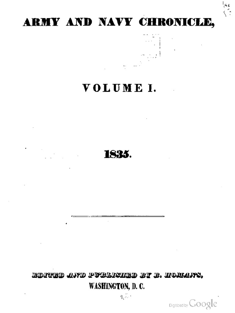 Army and Navy Chronicles Vol 1 1835 picture