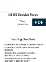 IMS555 Decision Theory: Week 1
