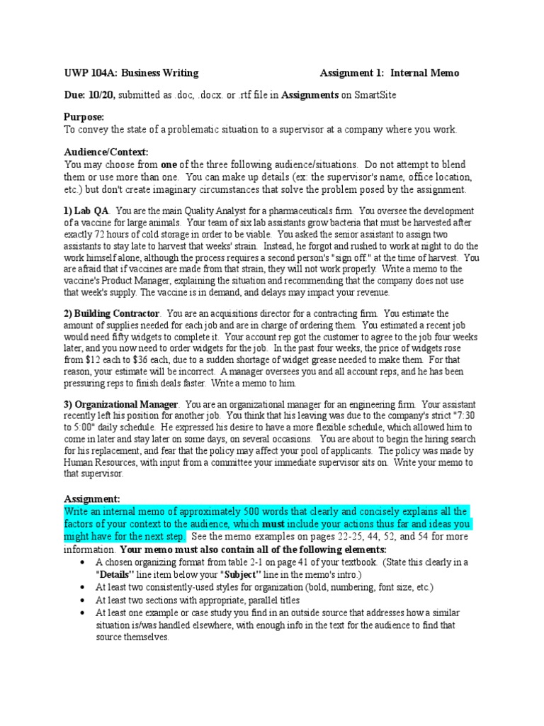 Assign1 Internal2014fall | PDF | Memorandum | Cognition