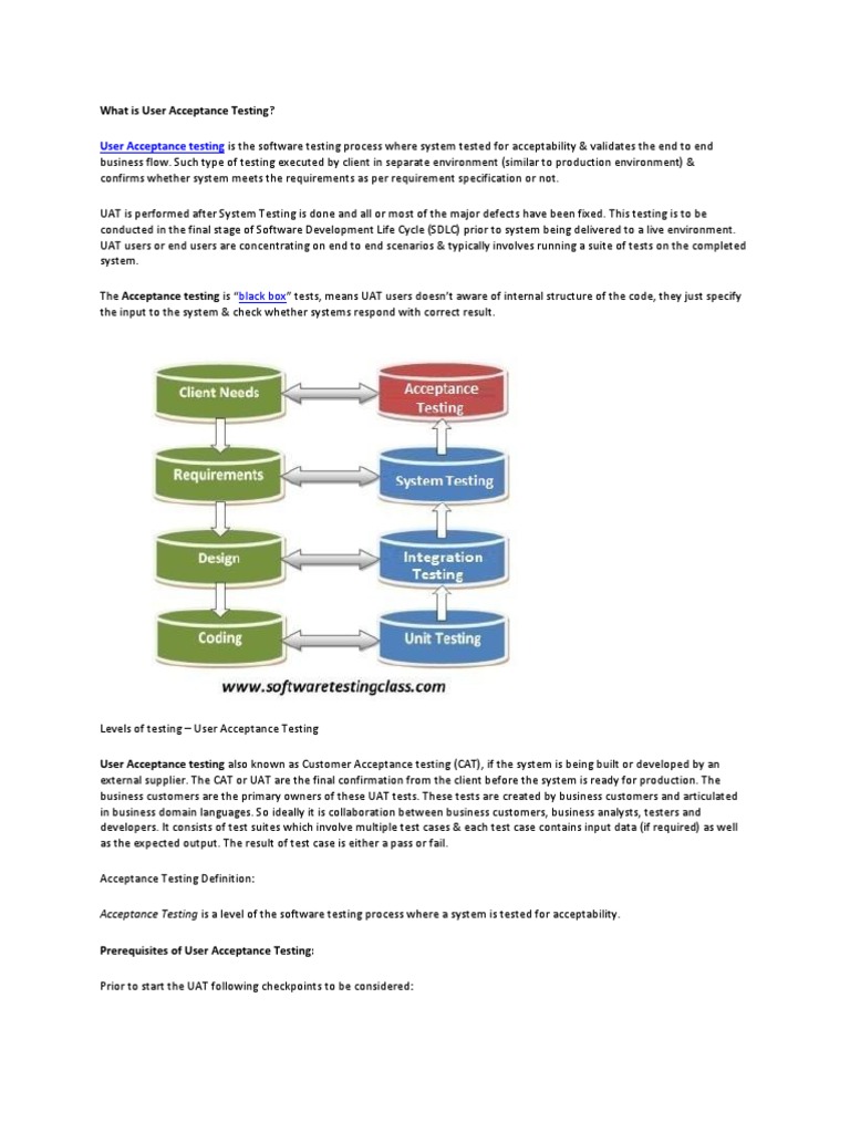 User Acceptance Testing Overview | PDF | Software Release Life Cycle ...