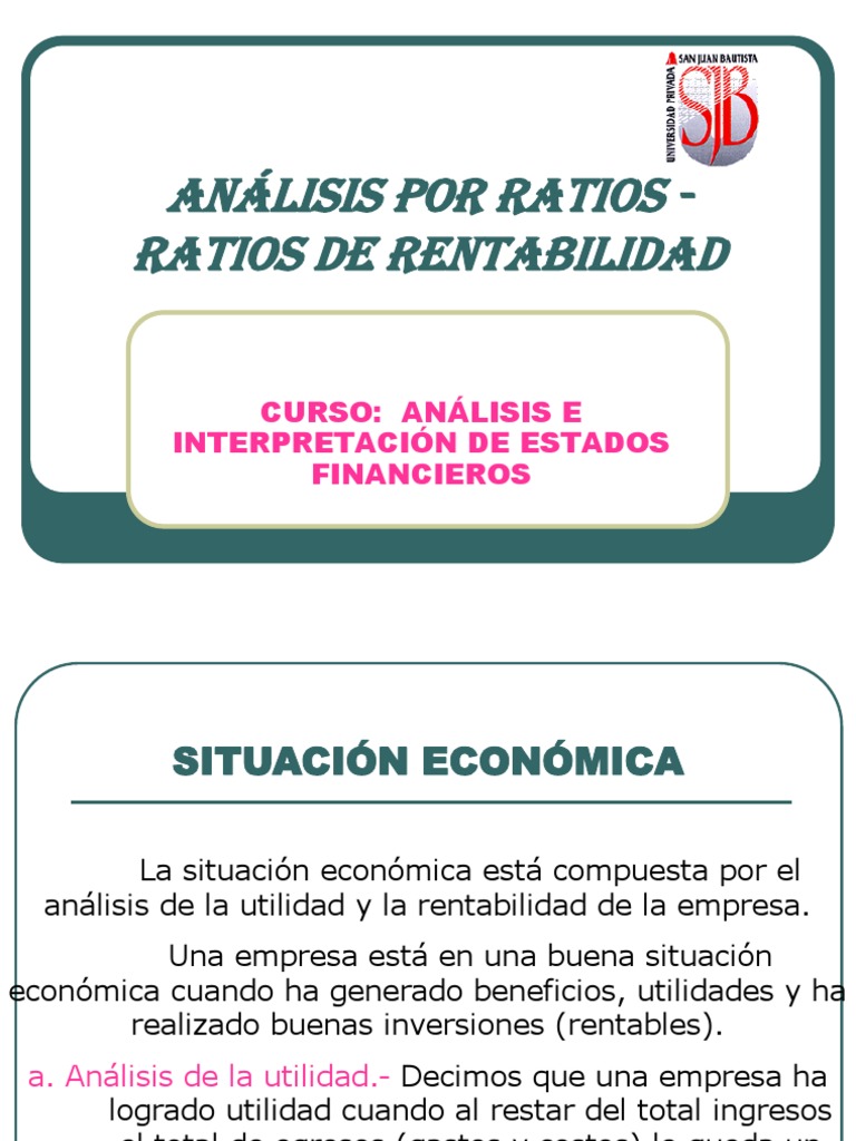 Análisis de Ratios de Rentabilidad | PDF | Rentabilidad sobre recursos ...