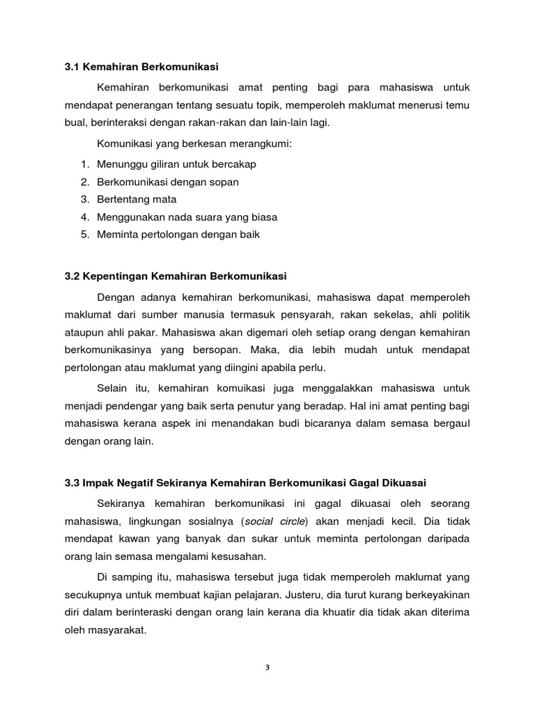 3 1 Kemahiran Berkomunikasi Pdf