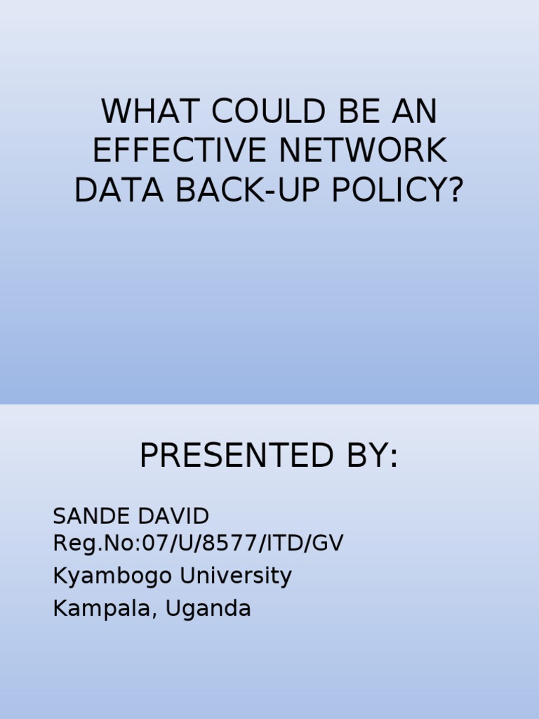 Network Data Backup Policy PDF Backup Computer File