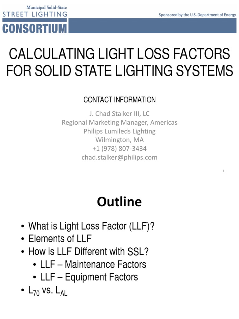 Calculating Light Loss Factors For LED Lighting System PDF Lighting