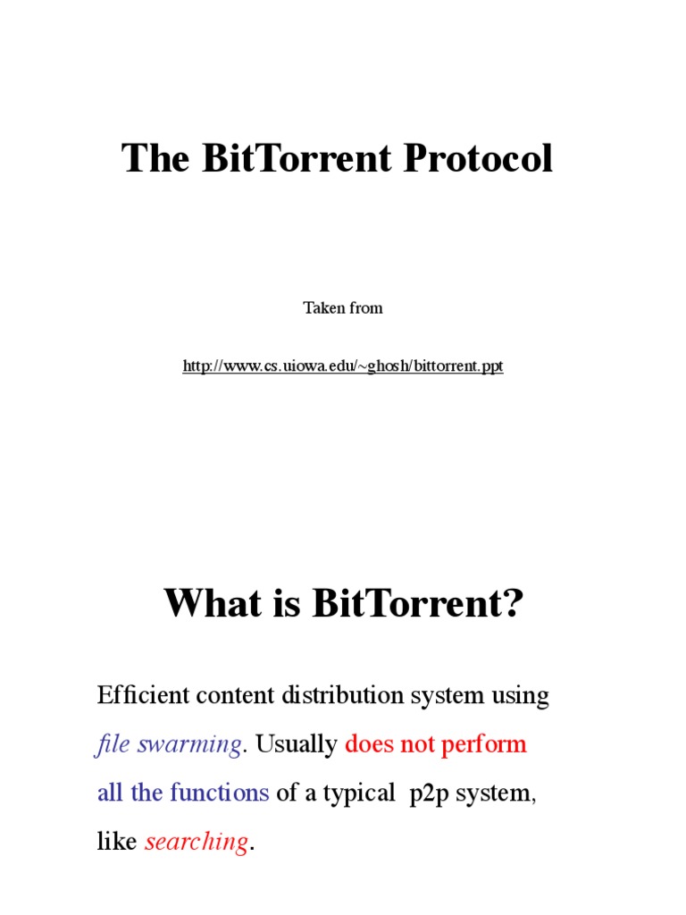 Bittorrent Protocol Lecture20 | PDF | Internet Architecture | Digital ...