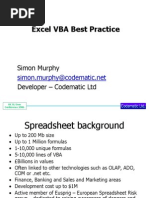 Excel VBA Best Practice: Simon Murphy Developer - Codematic LTD