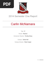 Carlin Mcnamara: 2014 Semester One Report