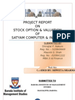 Project On Stock Option and Valuation of Satyam Computer & Infosys