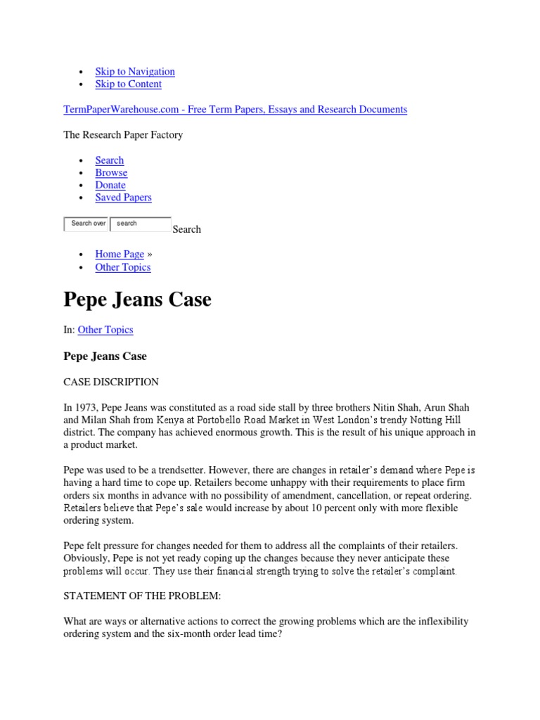 Jazzy jeans case study solution image