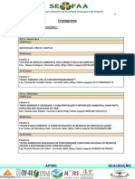 Cronograma Da Semana de Educação Ambiental Da Faculdade Anhanguera de Anápolis - ENVIAR