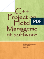 C++ Project on Hotel Management software