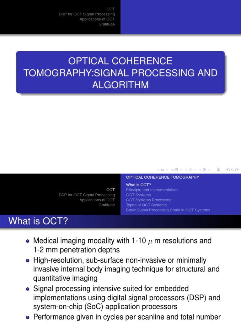 Optical Coherence Tomography - Signal Processing and Algorithm | PDF ...