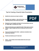 Tip Sheet 2 - Tips For Creating A Powerful Sales Presentation