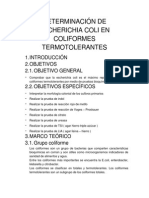 Determinación de Escherichia Coli en Coliformes Termotolerantes Presentacion