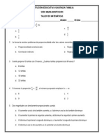 Taller de Matemáticas 5º (Razones y Proporciones - 4to Periodo)