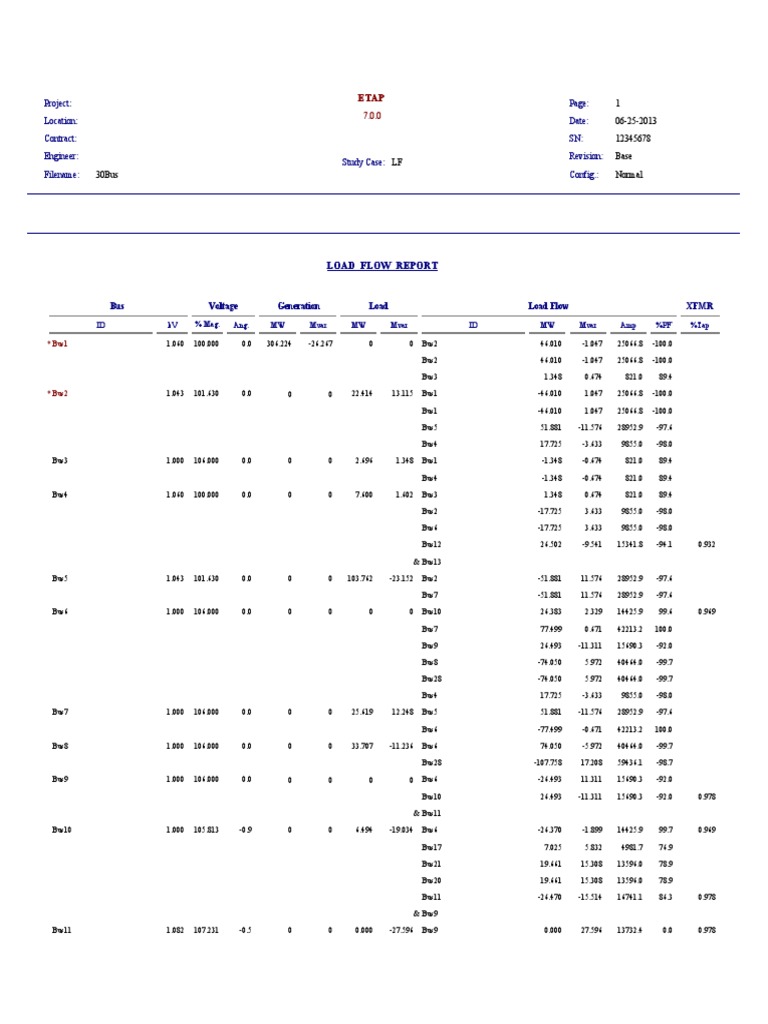 Untitled - Load Flow Report | PDF