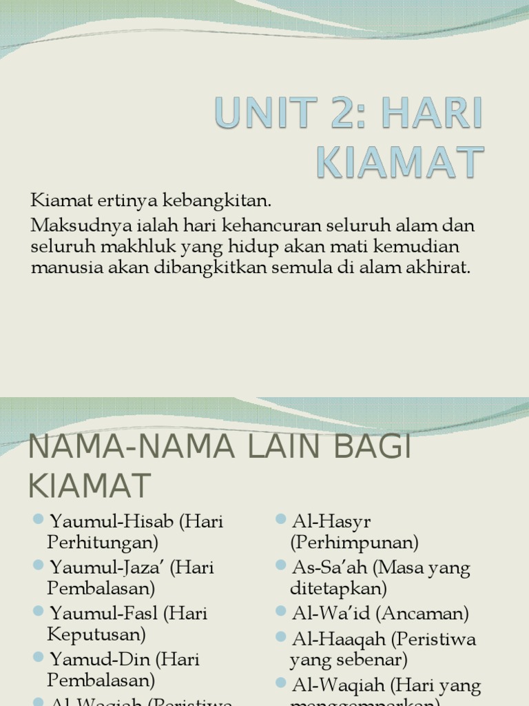 Maksud Bagi Nama Yaumul Jaza - Aretu