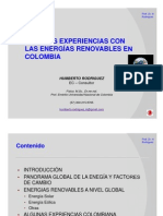 Algunas Experiencias Con Energías Renovables en Colombia