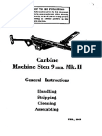 Sten Carbine 9MM Mk II General Instructions
