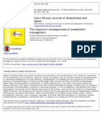 The Long-Term Consequences of Anaesthetic