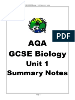 Aqa Gcse Biology Unit 1 Summary Notes