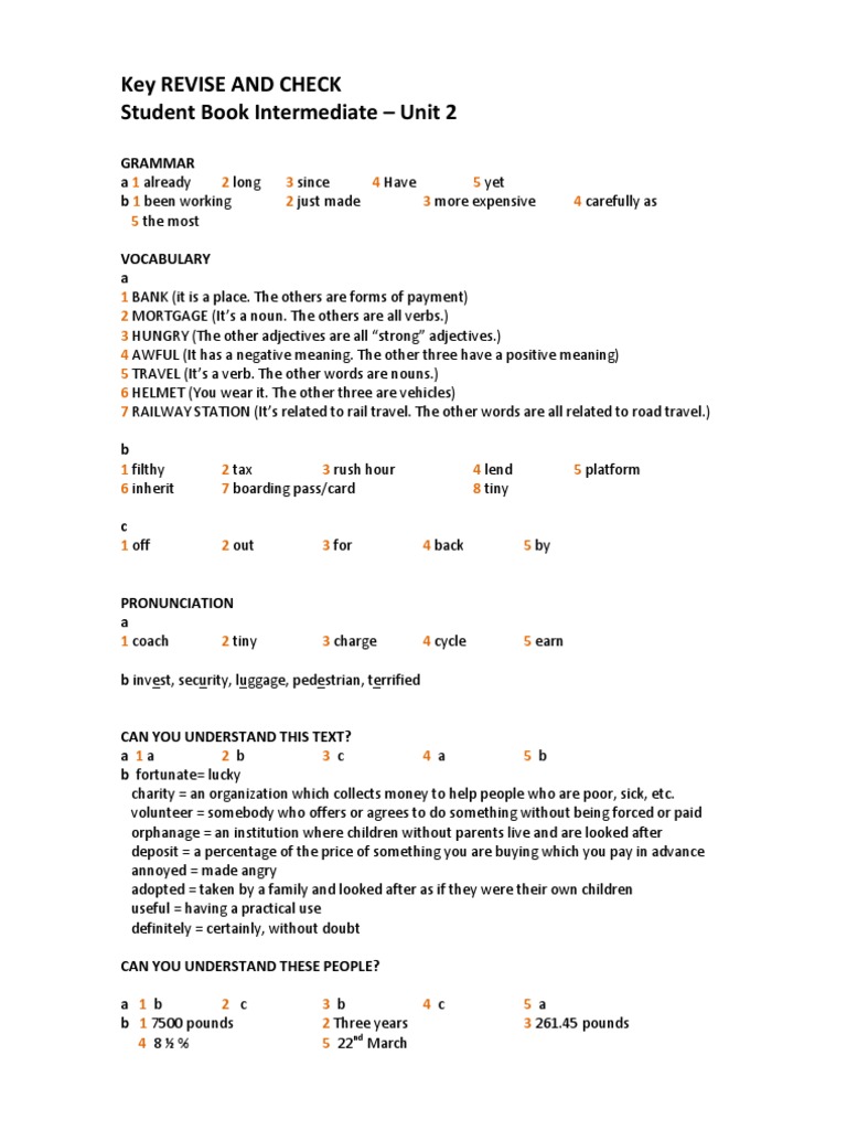 Intermediate Unit 2 Revision Guide | PDF | Language Arts & Discipline