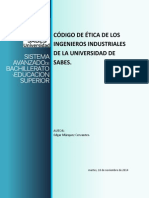 Código de Ética de Los Ingenieros Industriales de La Universidad Del SABES