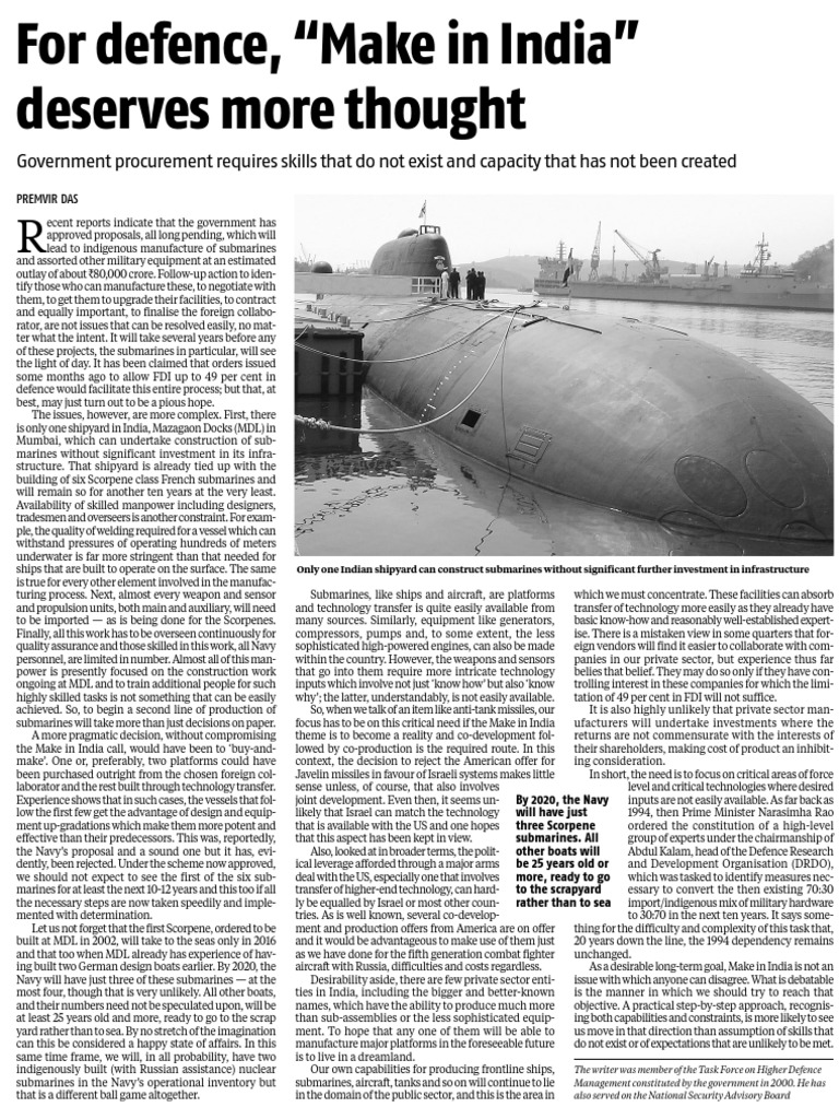 Submarine Make in India | PDF | Submarines | Armed Conflict