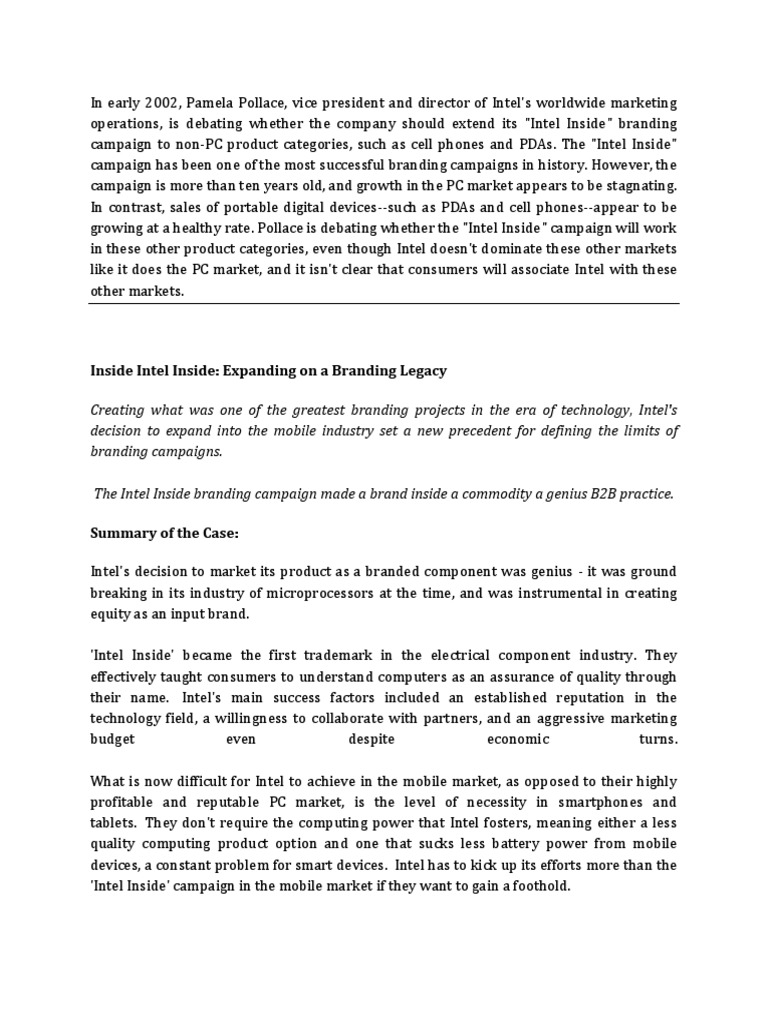 Inside Intel Inside Pdf Intel Personal Computers