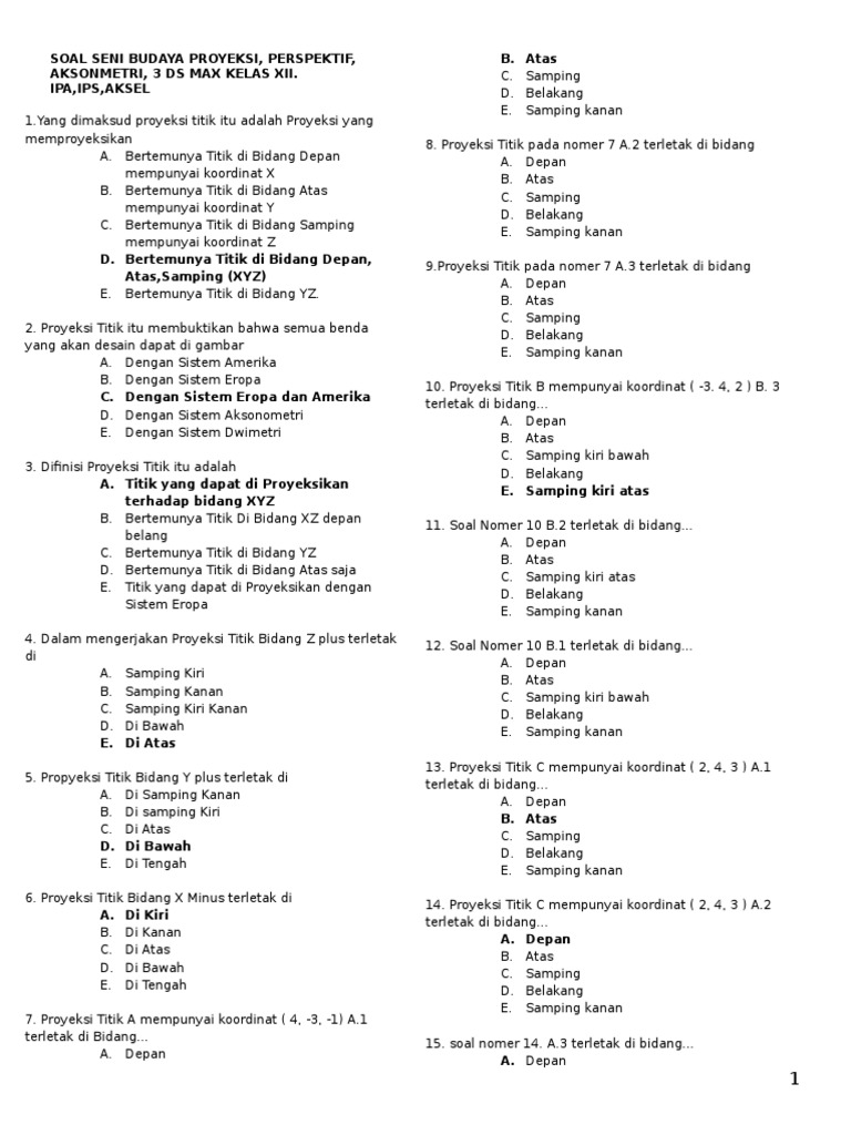 Soal Seni Budaya