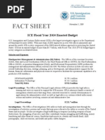 Fact Sheet: ICE Fiscal Year 2010 Enacted Budget