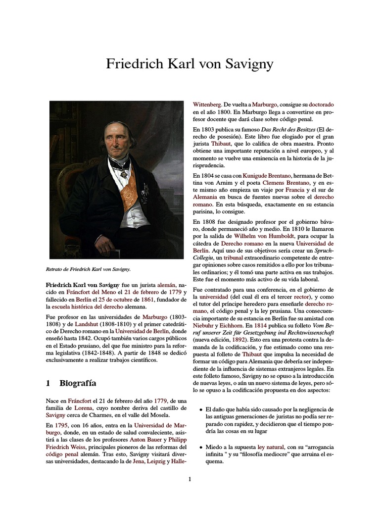 Friedrich Karl Von Savigny PDF Jurisprudencia Justicia