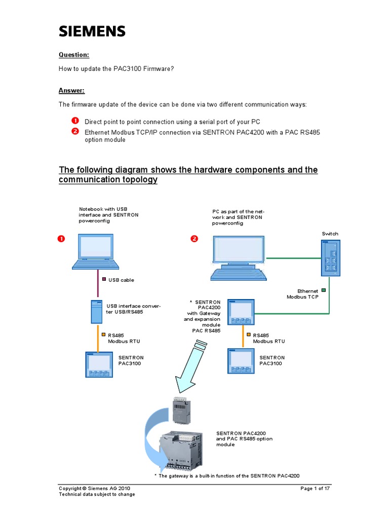 Firmware Update Sentron Pac3100 En | Usb | Computer Network