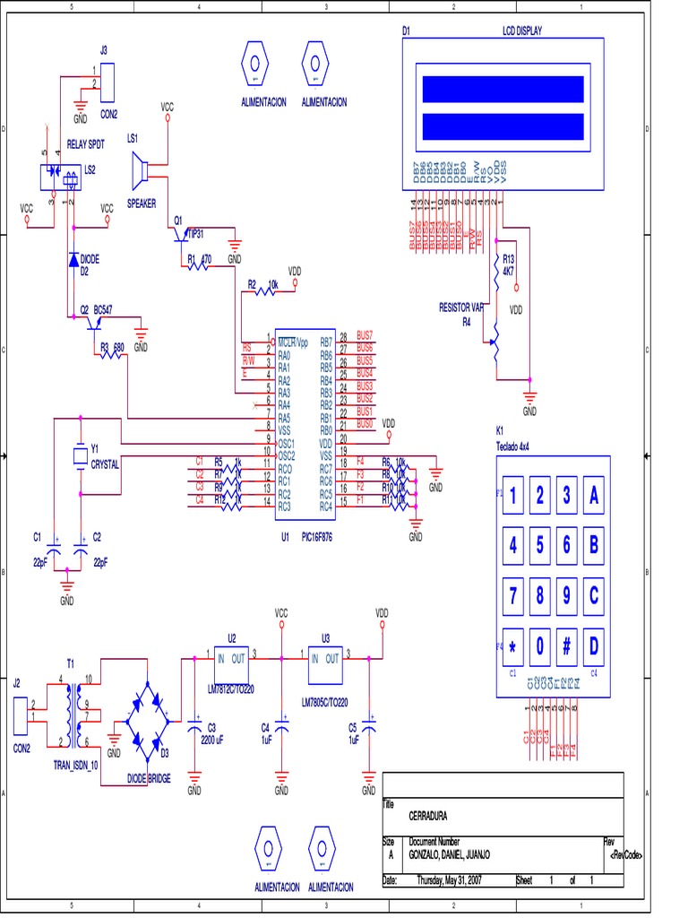Circuit Diagram for Lock System | PDF