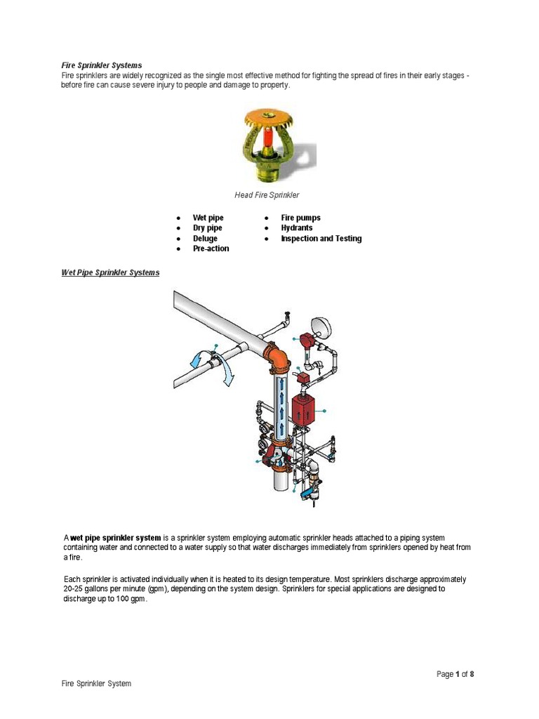 Fire Sprinkler System Overview and Diagrams | PDF | Technology ...