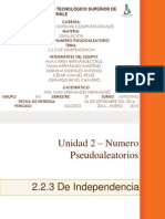 Unidad 2 – Numero Pseudoaleatorios 2.2.3, De Independencia