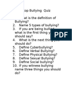 Antibullying Lesson Questions