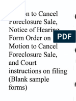 Motion To Cancel Foreclosure Sale - Form Motion