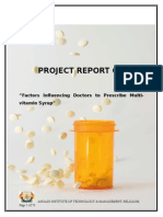 Project Report On Factors Influencing Doctors To Prescribe Multivitamin Syrup